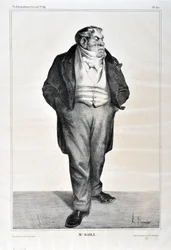 オノレ・ドーミエ（1808-1879）の作品。シャリヴァリ紙の日付は1833年：風刺画「ベール氏...」のセレブリティ・シリーズマルセイユ、ロンシャン宮殿美術館