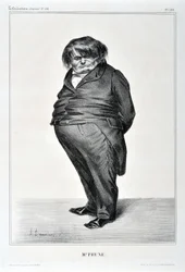 オノレ・ドーミエ（1808-1879）の芸術作品。Charivari dates from 1833: Serie Celebrites de la Caricature "M. Plum" MUSEE DES BEAUX ARTS - PALAIS LONGCHAMP, MARSEILLE