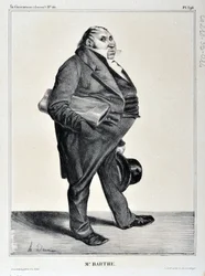オノレ・ドーミエ（1808-1879）のアートワーク。Charivari dates from 1833: Serie Celebrites de la Caricature "M.Barthe" MUSEE DES BEAUX ARTS - PALAIS LONGCHAMP, MARSEILLE