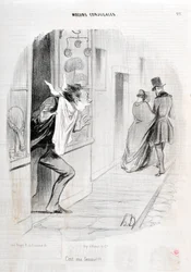 オノレ・ドーミエ（1808-1879）のアートワーク。Charivariは1840年のSerie MORIES CONJUAL「僕の妻だ!!!!「マルセイユ、ロンシャン宮殿美術館