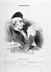 オノレ・ドーミエ（1808-1879）の作品。Charivariは1840年のもの。SOUXETTES "La lecture du journal" MUSEE DES BEAUX ARTS - PALAIS LONGCHAM