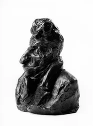 Les busstes charges des "Celebrites du Juste Milieu" "フランスの副官でありペアであったJean Auguste Chevandier de Valdrome (1781-1865)による風刺画。愚かな者たち"オノレ・ドーミエ(1808-1879)による彫刻 19世紀。Inv L 48.9 Dim in cm H 18 x L 12 Musee