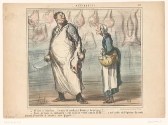 老婆が肉屋に話しかける M