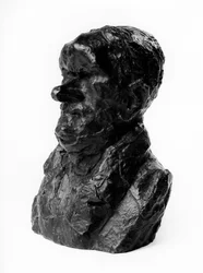 Celebrites du Juste Milieu "の胸像ロードは、デピュートで実業家のオーギュスト・ガネロン（1792-1847）によるカリカチュアです。恥ずかしがり屋。"オノレ・ドーミエ（1808-1879）による彫刻、19世紀。Inv L 48.4 Dim in cm H 18 x L 13 Musee des Beaux Arts, Palais Long