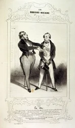 フィリッポンのアイデアや伝説を描いたイラストを「Les Cent and Robert Macaire」と題して紹介しています。