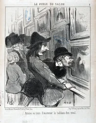 オノレ・ドーミエ（1808-1879）の作品。Charivariは1852年の作品。Serie LE PUBLIC DU SALON - "ライバルの絵を吟味する芸術家たち" MUSEE DES BEAUX ARTS - PALAIS LONGCHAMP, MARSEILLE