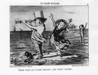 Les Trains de plaisir:ドーミエの「Les chemins de fer」（1852年9月18日付の「Charivari」紙）。