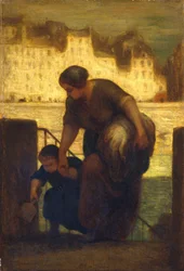 The Laundress、c.1863（木の油）