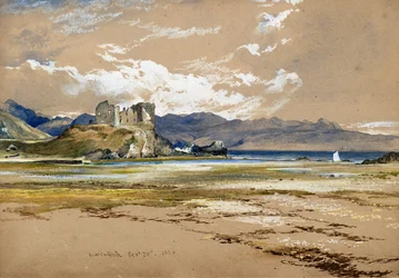 ノック城、スカイ、1834年頃（水彩画
