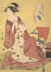 長治屋 娼館の遊女 雛鶴 蝶々屋 雛鶴 シリーズ Beau..., ca. 1795年。