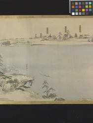 お遊戯の三福神（紙本墨・淡彩）