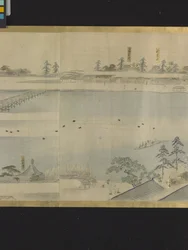 お遊戯の三福神（紙本墨・淡彩）