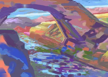 石のアーチ（コンピューターアート）