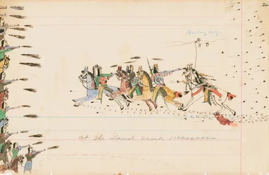 サンドクリーク大虐殺、1874-75（ペン、インク、台帳のインク）