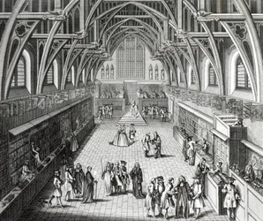 ウェストミンスターホール、学期の最初の日、風刺的な詩、C。モズレーにより1797年に彫刻
