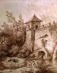 The Bathers (sanguine on paper)