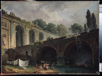 「ローマのヴィラ マダマ (マダム) の眺め」 絵画 ヒューバート ロベルト (1733-1808) 1767 年頃 エルミタージュ美術館 サンクトペテルブルク