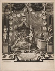 彼女の死の床にある高貴な女性