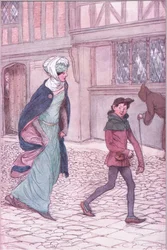"I had rather forsooth, go before a man like a dwarf, but also follow him like a dwarf", The Merry Wives of Windsor（ウィンザーの陽気な女房たち）の挿絵。