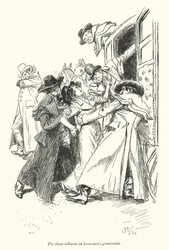 ジェーン・オースティンの「ノーサンガー・アビー」のイラスト（リトグラフ