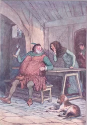 結婚はその短いものと長いものであり、ウィンザーの陽気な妻たちのイラスト、1910年