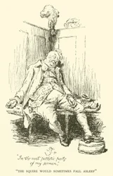 従者は時々眠りに落ちる（彫刻