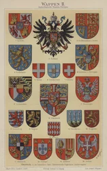 欧州各国の紋章（カラーリトグラフ