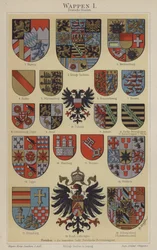 ドイツ各州の紋章（カラーリトグラフ