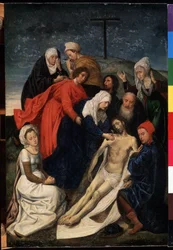 「キリストの死を悼む」 絵画 ヒューゴ・ファン・デル・ゴース (1435-1482) Dim. 36x30 cm エルミタージュ美術館、サンクトペテルブルク