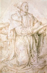 聖ルカのための習作、ヒューゴ・ファン・デル・ゴース（1440-1482）作、素描