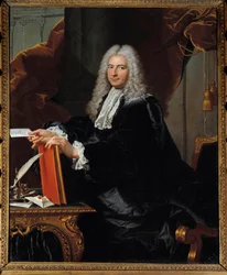 フィリベール・オリー（1689-1747）の肖像 財務管理者 ヒャカンテ・リゴー（1659-1743）の工房で描かれた18世紀の作品。縮小。1,46 x 1,12 m. Versailles, Musee du Chateau - フィリベール・オリー（1689-1747）の肖像、財務総監（または大臣）。