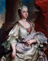 Brignole Sale侯爵夫人Battina Raggiの肖像（1747年没） Hyacinthe Rigaud（1659-1743）による絵画 1737-1739年 Dim 101x80 cm Genes, Musei di Strada Nuova (ex Palazzo Rosso)