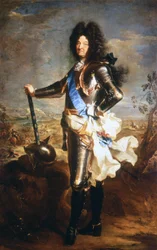 太陽王ルイ14世（1638年～1715年）の肖像。国王の肖像画家に任命されたヒャカンテ・リゴーによる油彩画。