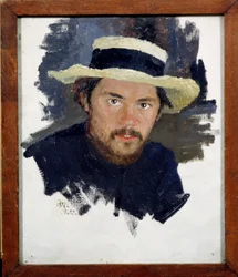 自画像（自画像）。 Jakov Jakovlevich Kalinichenko (1869-1938) の絵画、キャンバスに油彩