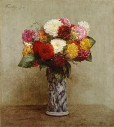 中国の花瓶のダリア、1874