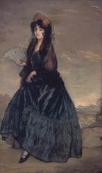 ハンドル、花、ファンの女性-OLEO LIENZO-199×120,5 CM