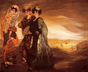 3人のいとこ（スペインの伝統的な踊り子の衣装を着て） 1903年頃 （油彩・キャンバス