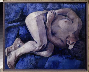 ベッドの上 (ソファの上)。 Ignati Ignatyevich Nivinsky (Nivinsky) (1881-1933) の絵画、キャンバスに油彩