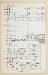 イーゴリ・ストラヴィンスキー（1882-1971）による「火の鳥」組曲の縮小管弦楽付き原稿譜