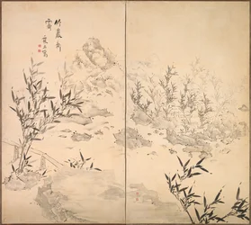雨上がりの晴天の竹、1700 年代半ば。