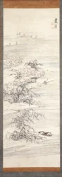 River Village And Fishing Pleasure (紙に色とインク)