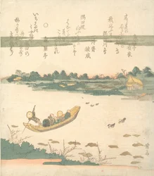 隅田川を渡るフェリー 1840年。