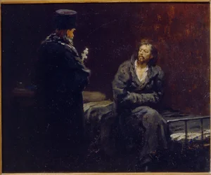 告白前。 Ilya Yefimovich Repin (Ilia Repin) (1844-1930) の絵画、キャンバスに油彩