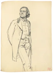 立っている男の姿c。 1872-1875