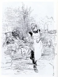 レオトルストイの小説「イヴァンイリイチの死」のイラスト、1896年