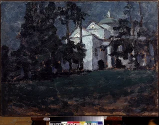 公園の家 (House In A Park)。 Ilya Ivanovich Mashkov（Ilia Mashkov、Matchkov）（1881-1944）による絵画、キャンバスに油彩