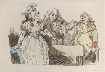 若い女性相続人が文書に署名する準備をする, 1780-1800., 1780-1800.