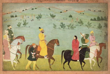Nainsukh（fl。1740-50）カシミール作、ジャスロタ王子、おそらくバルワントシン、乗馬遠征中、1751年頃