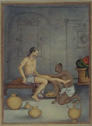 Add 27255 fol.208v A Man with his Ghulam Servant, from 