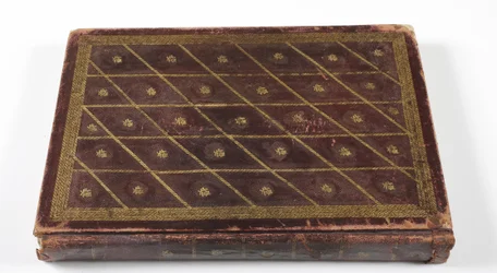 ムガール王朝家系図のアルバム、1855年（ゴールドのディテールが施されたレザー）